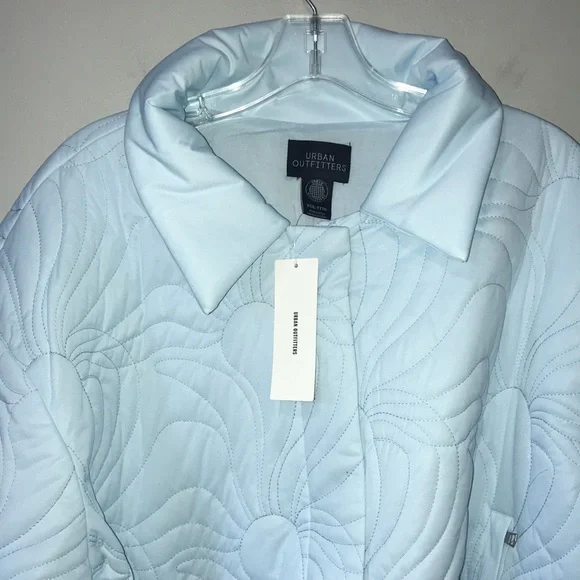 NWT Urban Outfitters UO Sasha Quilted Bomber Jacket Blue XXXL Relaxed Fit Crop - Picture 5 of 14